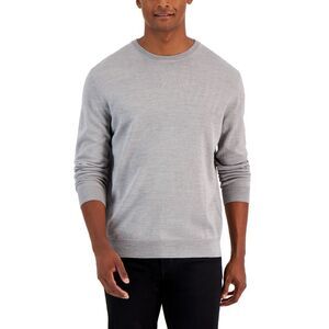Club Room Men's Solid Crew Neck Merino Wool Blend Sweater